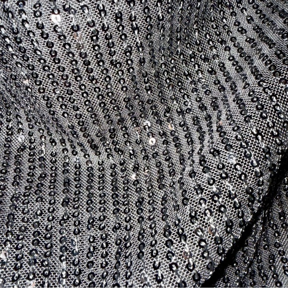 NWT Edgy Grace Karin Black Sequin Blouse Party - Picture 2 of 6